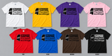 Eight color options for the D9 Stronger Together tee. Black shirt has white lettering.